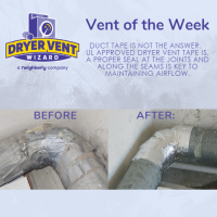 UL approved dryer vent tape is highly effective for sealing at the joints and seams to maintaining airflow.