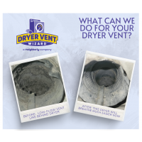 Before and after photos of a professional cleaning. This dryer will breathe much easier now! 